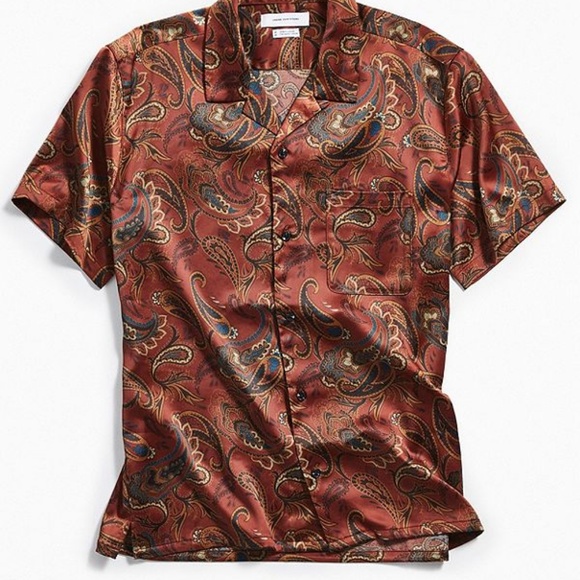 satin button down shirt short sleeve